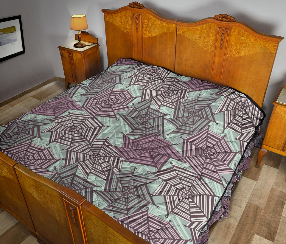 Spider Web Cobweb Design Color Pattern Premium Quilt
