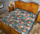 Gear Pattern Print Design 05 Premium Quilt