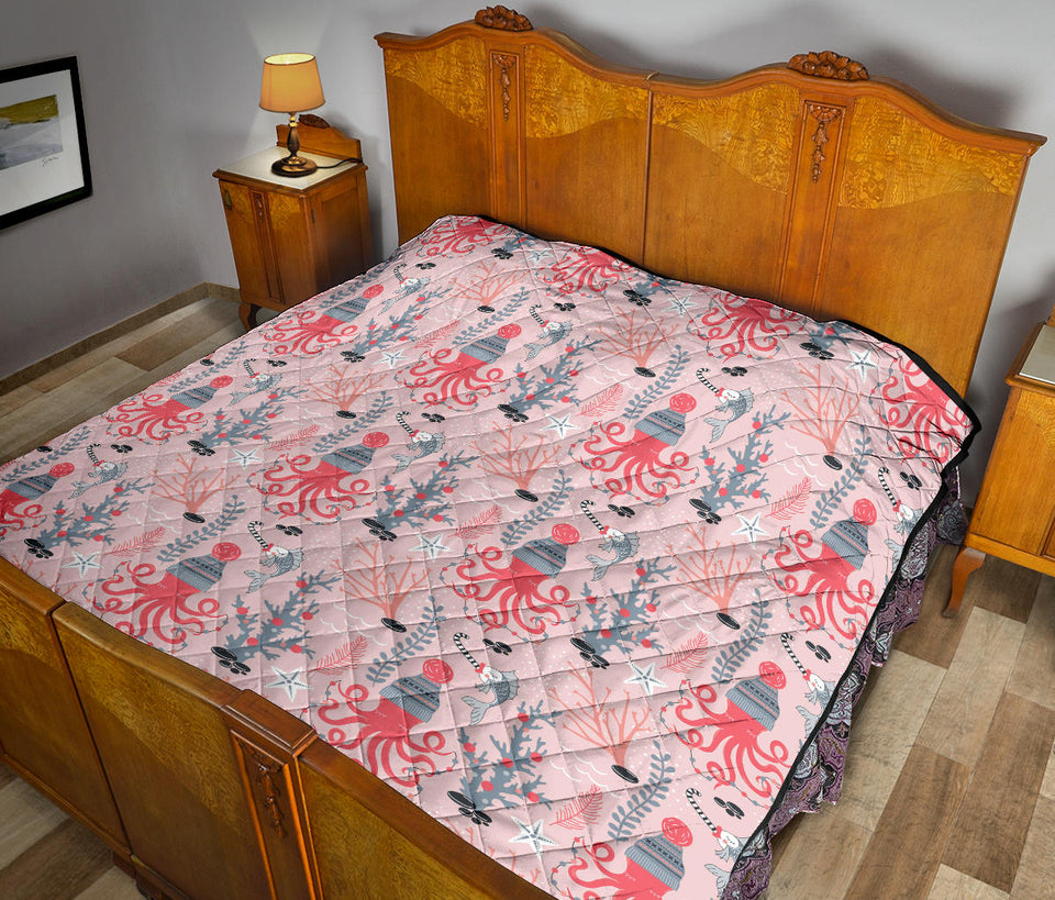 Octopus Winter Hat Garland Fish Candy Seaweed Coral Starfish Premium Quilt