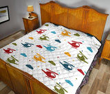Colorful Helicopter Pattern Premium Quilt