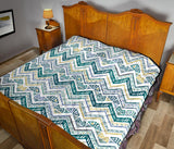 Zigzag  Chevron Paint Design Pattern Premium Quilt