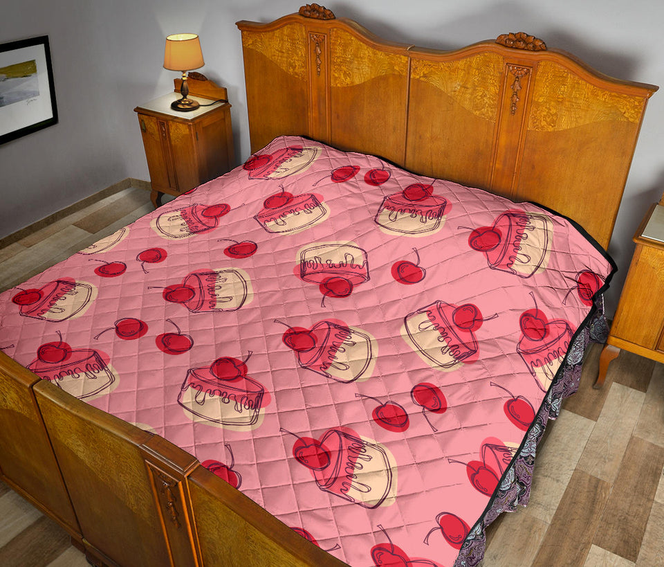 Cake Cherry Pattern Premium Quilt