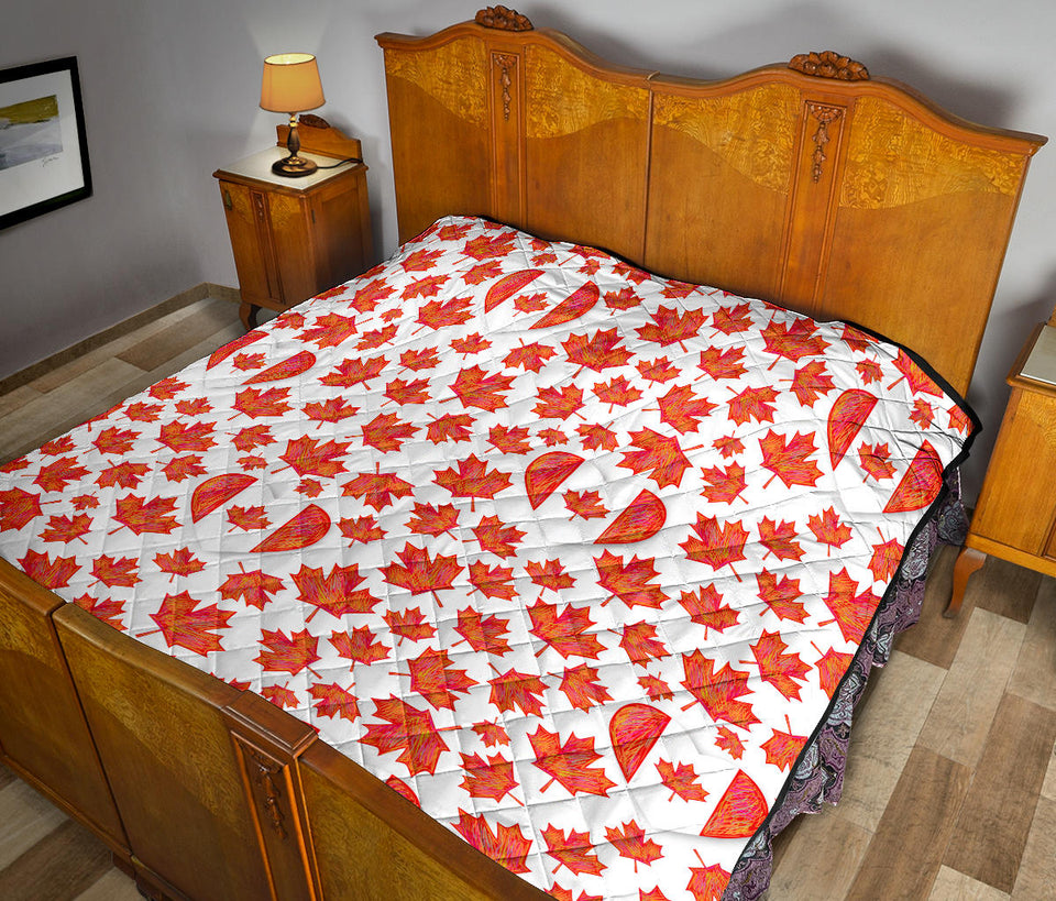 Canada Pattern Print Design 02 Premium Quilt