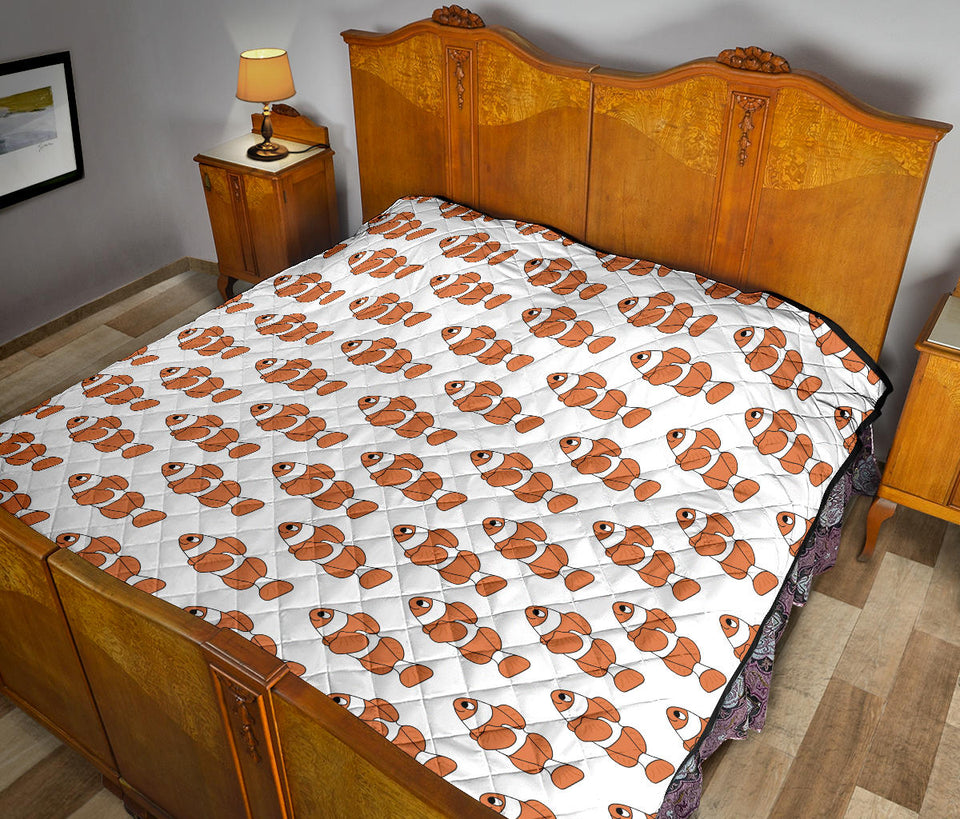 Clown Fish Pattern Print Design 05 Premium Quilt