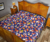 Goldfish Pattern Print Design 04 Premium Quilt