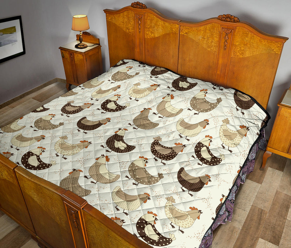 Cute Rooster Chicken Cock Premium Quilt