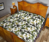 Canabis Marijuana Weed Pattern Print Design 05 Premium Quilt