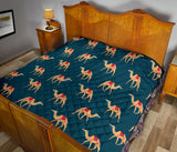 Camel Pattern Blue Blackground Premium Quilt