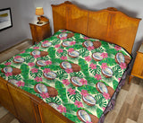 Coconut Pattern Print Design 01 Premium Quilt