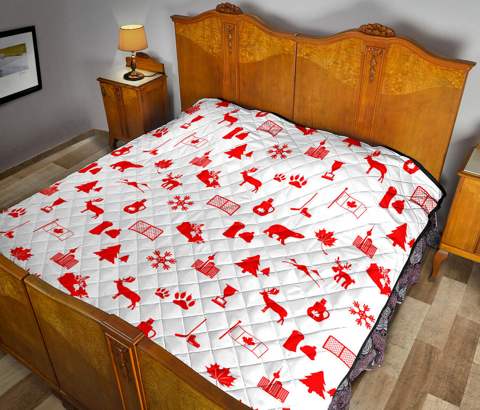 Canada Pattern Print Design 04 Premium Quilt