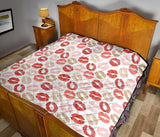 Lips Pattern Print Design 04 Premium Quilt