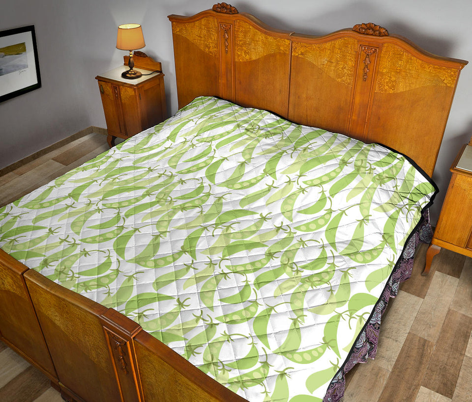 Green Peas Pattern Print Design 03 Premium Quilt