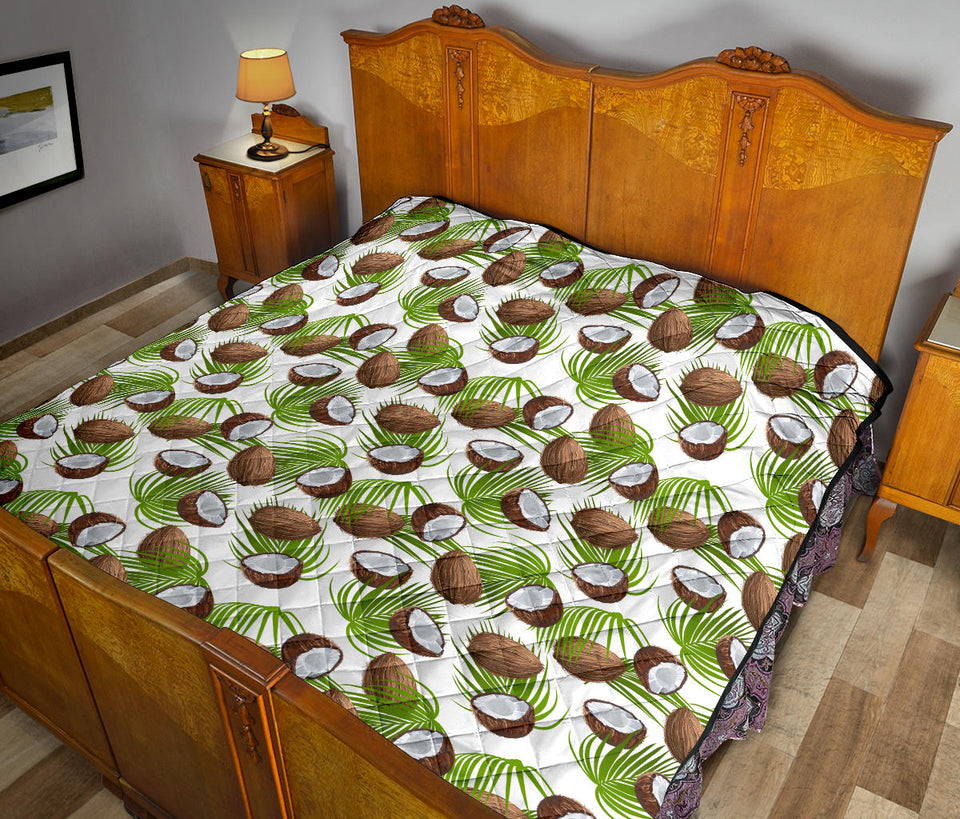 Coconut Pattern Print Design 04 Premium Quilt