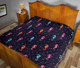 Watercolor Colorful Seahorse Pattern Premium Quilt