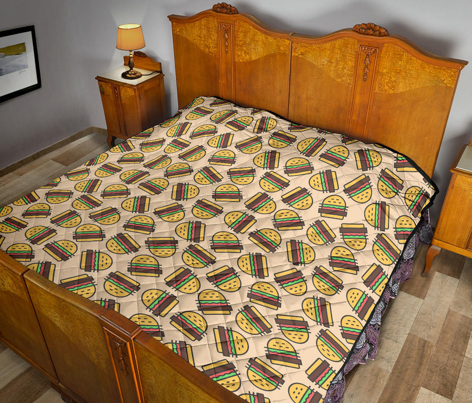Hamburger Pattern Print Design 01 Premium Quilt
