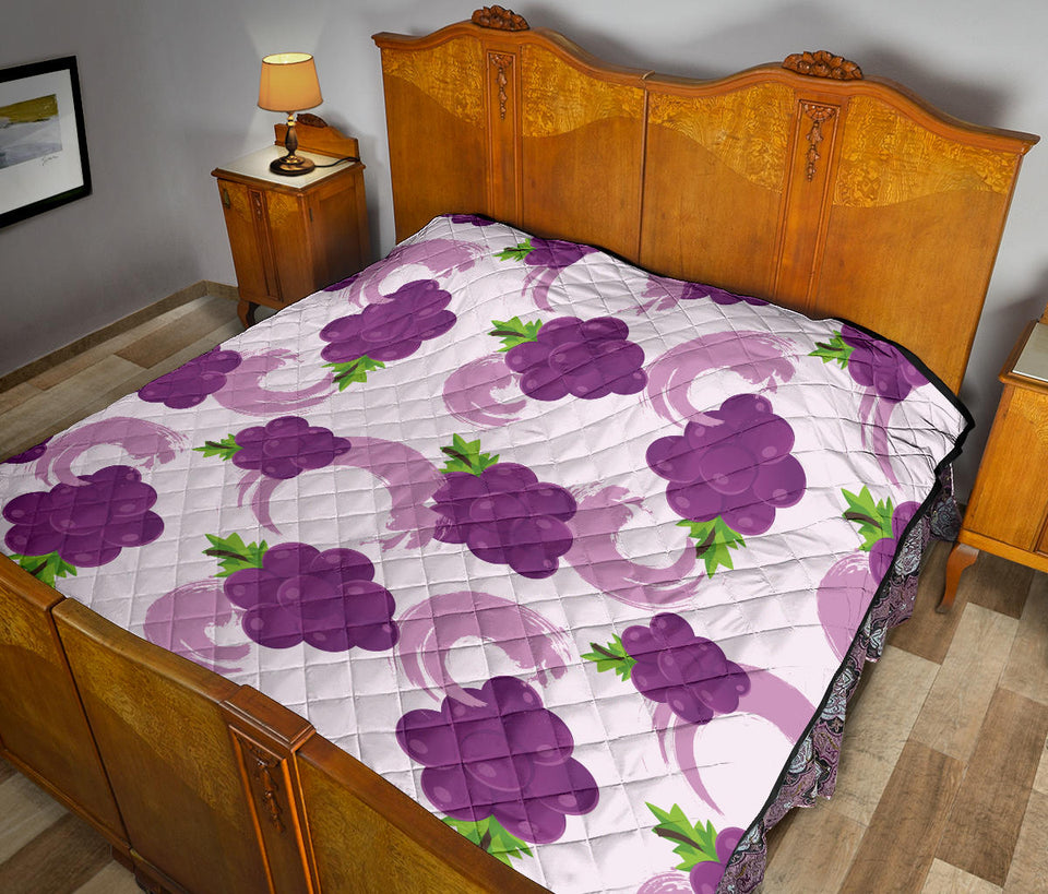 Cute Grape Pattern Premium Quilt