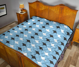 Stingray Pattern Print Design 03 Premium Quilt