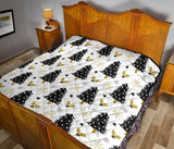 Christmas Tree Holly Snow Star Pattern Premium Quilt
