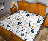 Cute Sleeping Sheep Moon Cloud Pattern Premium Quilt