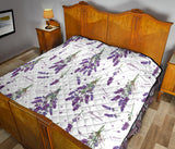 Lavender Flower Design Pattern Premium Quilt
