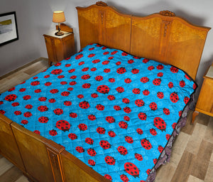 Ladybug Pattern Print Design 02 Premium Quilt