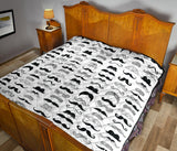 Mustache Beard Pattern Print Design 04 Premium Quilt