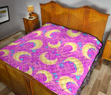Moon Pink Rose Background Premium Quilt