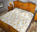 Golden Retriever Pattern Print Design 04 Premium Quilt