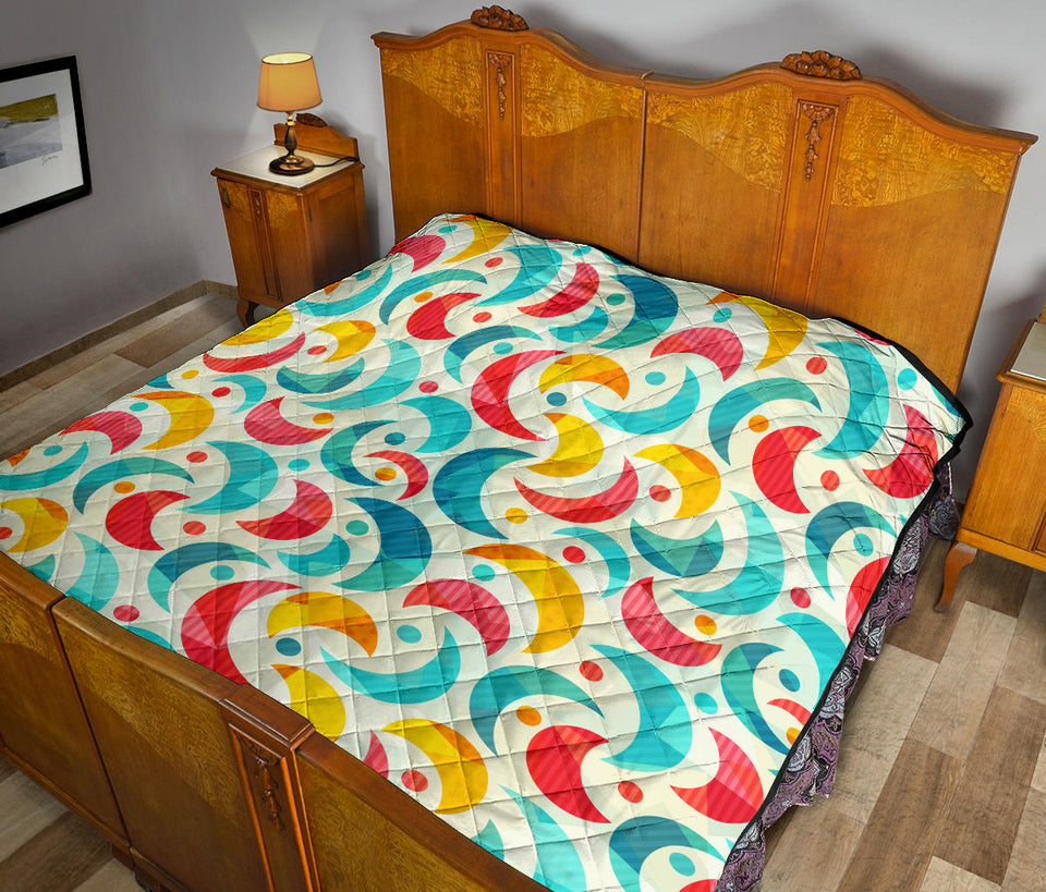 Colorful Moon Pattern Premium Quilt