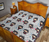 Cute Ninja Pattern Premium Quilt