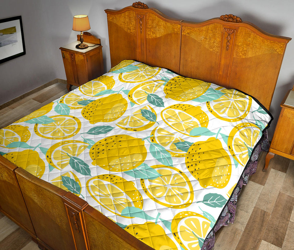 Lemon Design Pattern Premium Quilt