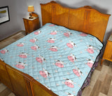 Cute Cow Flower Pattern Premium Quilt
