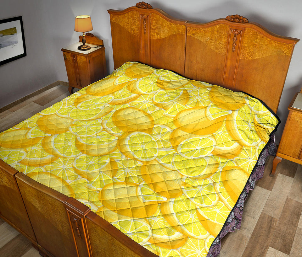 Lemon Pattern Premium Quilt