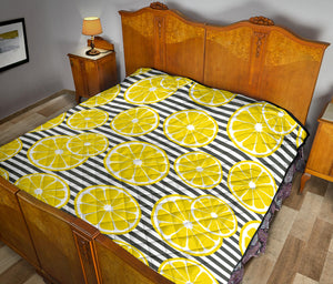 Slice Of Lemon Design Pattern Premium Quilt