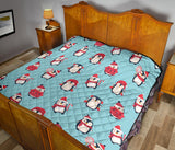 Cute Penguin Christmas  Design Pattern Premium Quilt