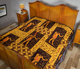 Egypt Hieroglyphics Pattern Print Design 05 Premium Quilt