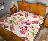 Cake Cupcake Sweets Pattern Premium Quilt