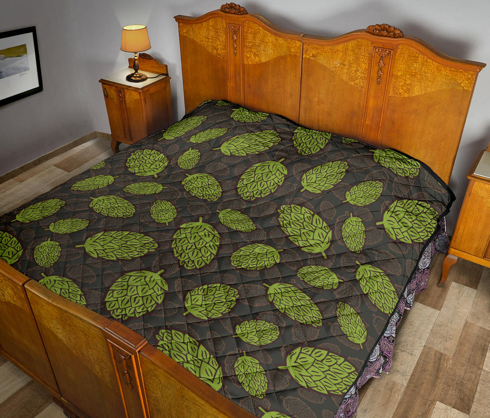 Hop Pattern Black Background Premium Quilt