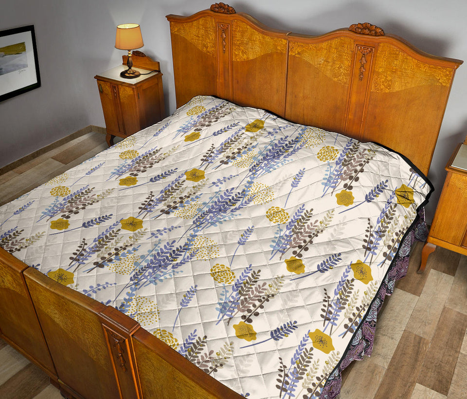 Lavender Modern Pattern Blackground Premium Quilt