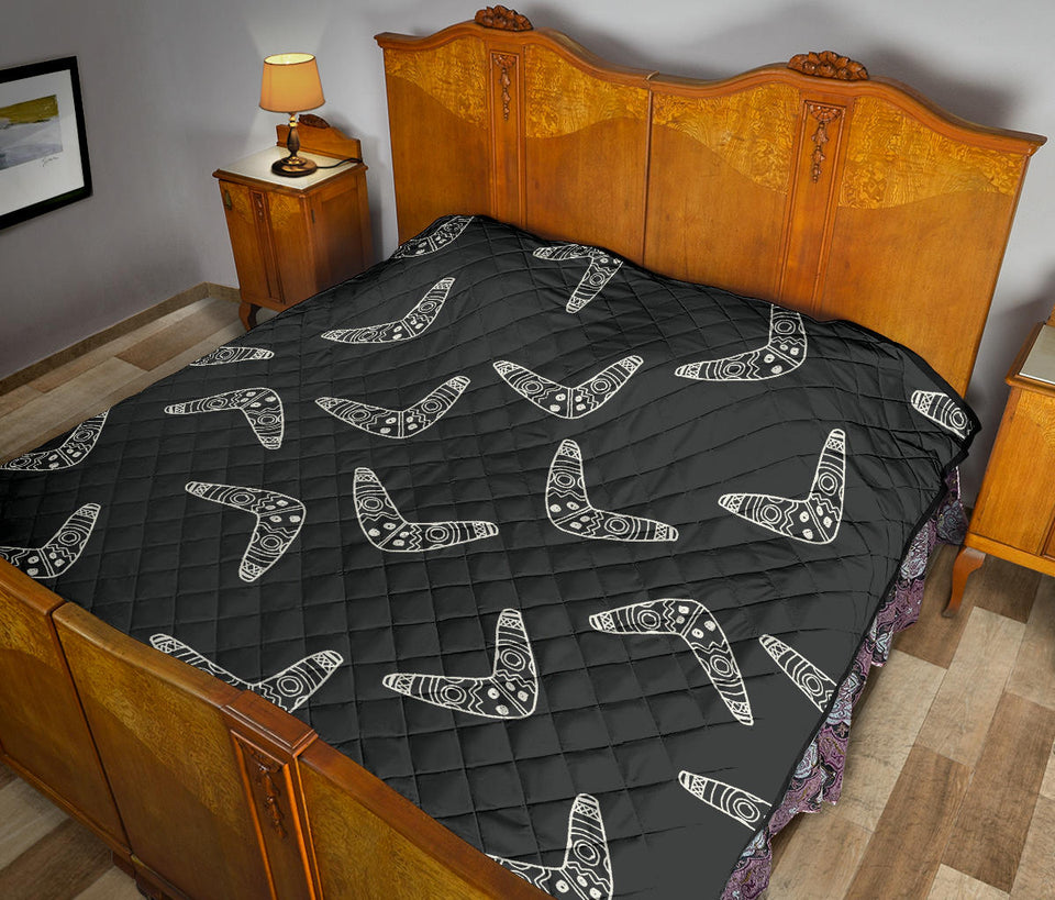 Hand Drawn Boomerang Australian Aboriginal Ornament Premium Quilt