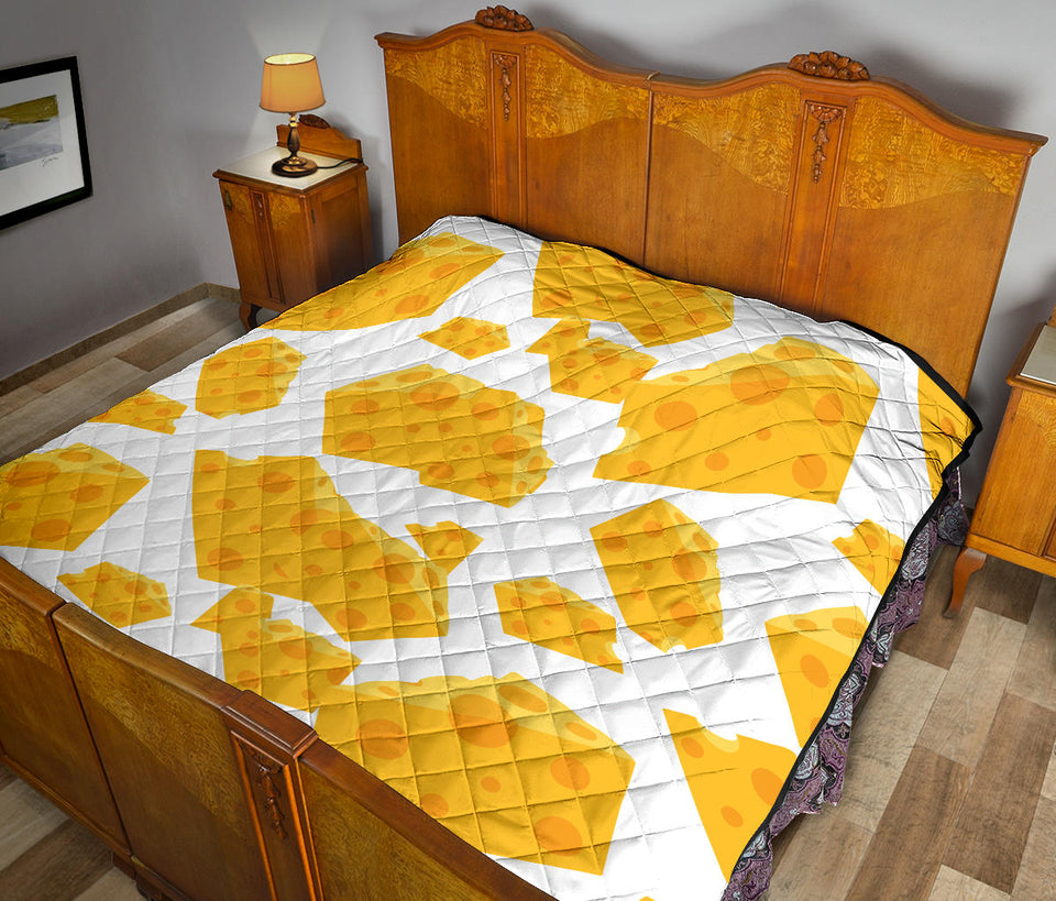 Cheese Slice Pattern Premium Quilt