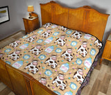 Cow Bottle Of Milk Pattern Premium Quilt