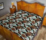 Coconut Pattern Print Design 03 Premium Quilt