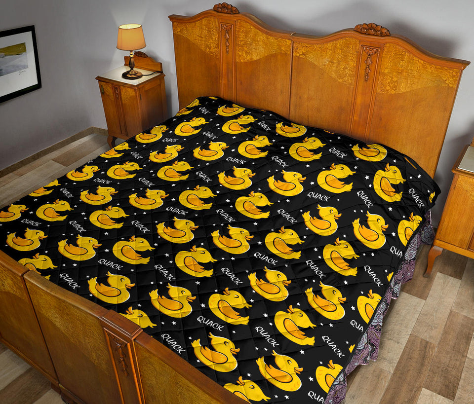 Duck Toy Pattern Print Design 05 Premium Quilt