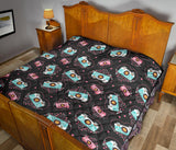 Camera Pattern Print Design 04 Premium Quilt