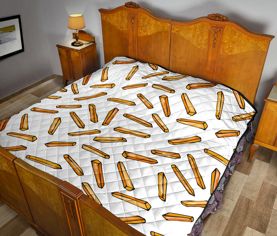 French Fries Potato Pattern Premium Quilt