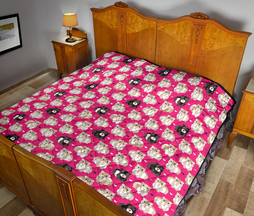 Guinea Pig Pattern Print Design 01 Premium Quilt