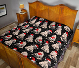 Christmas Pugs Santa_S Red Cap Pattern Premium Quilt