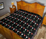 Deer Christmas New Year Pattern Argyle Premium Quilt.