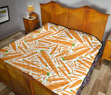 Carrot Pattern Print Design 02 Premium Quilt
